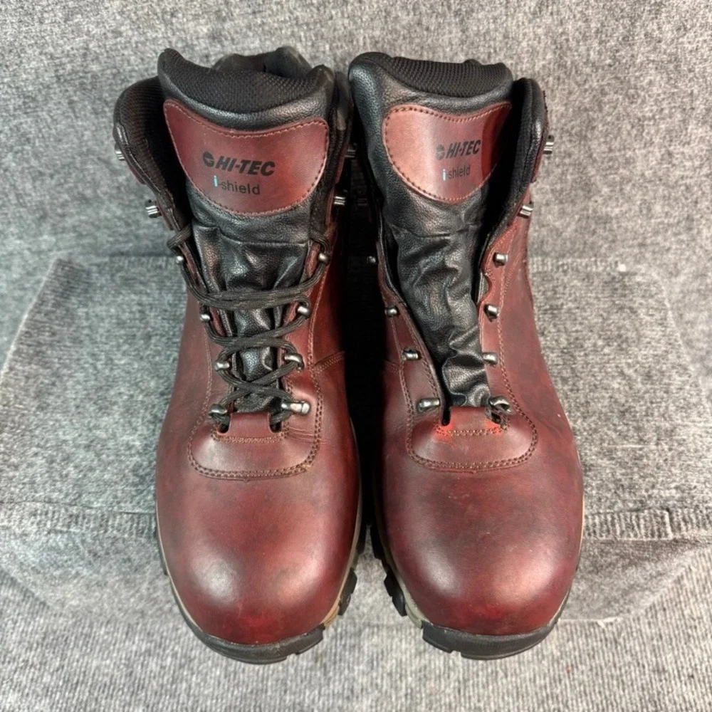 Hi-Tec Bandera II Waterproof Hiking Boots Mens 14 Burgundy Leather i-shield
